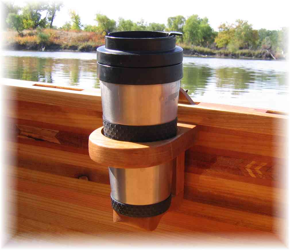 wood canoe cup holder